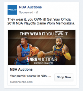 Vantage NBA Facebook Ad 3
