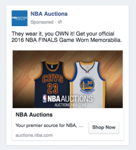 Vantage NBA Facebook Ad