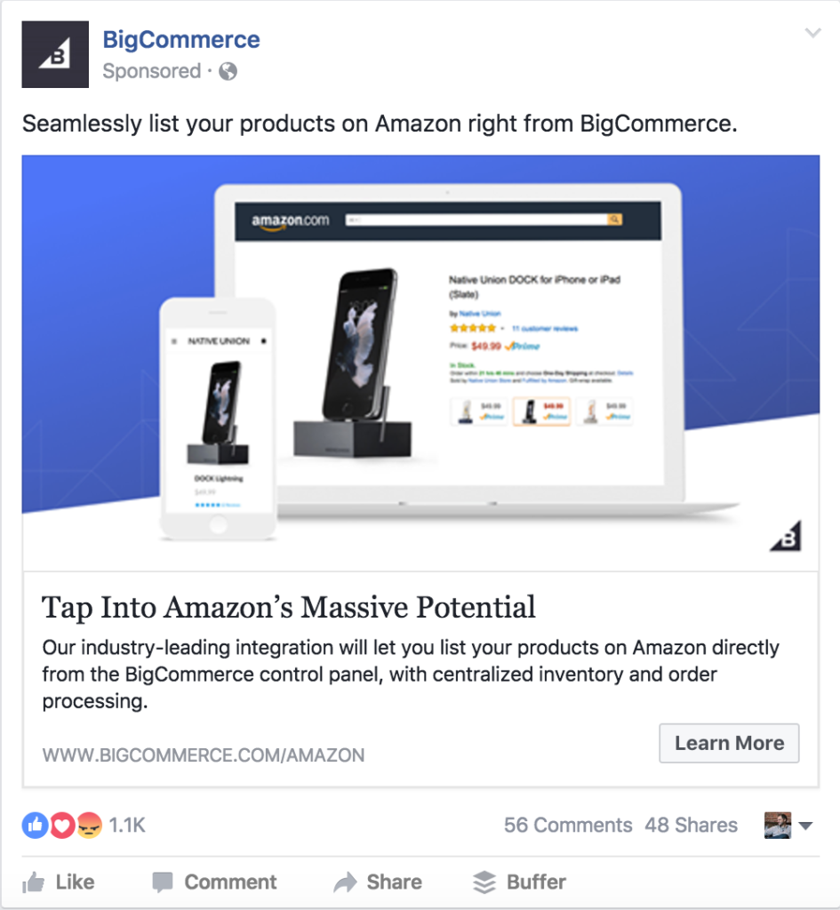 BigCommerce Facebook Ad