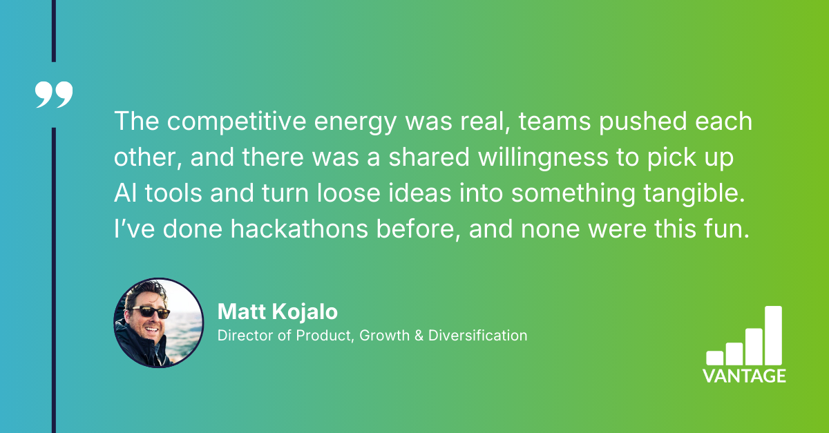 Matt Kojalo, Vantage Director of Product, on retail media innovation and using AI tools during a collaborative hackathon